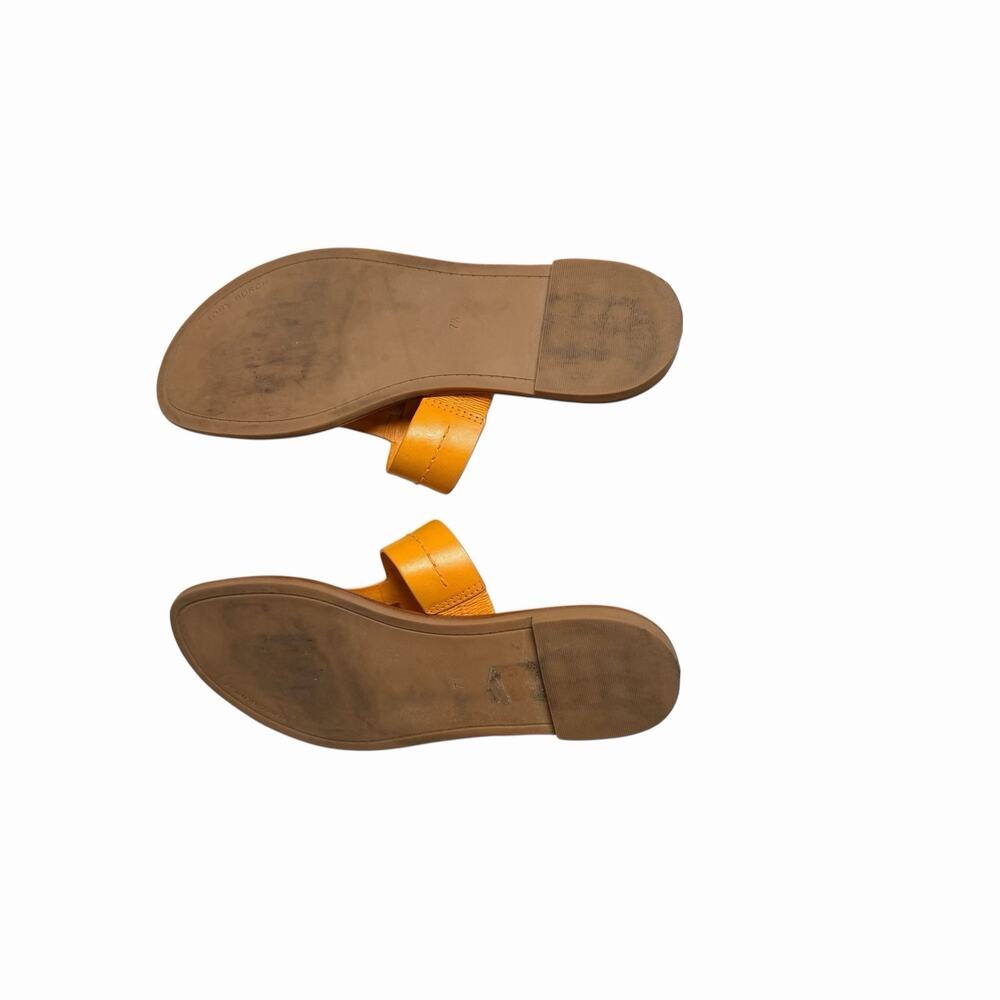 Tory Burch Orange and Gold MINI EVERLY FLAT SANDAL size 7.5 - Picture 7 of 10